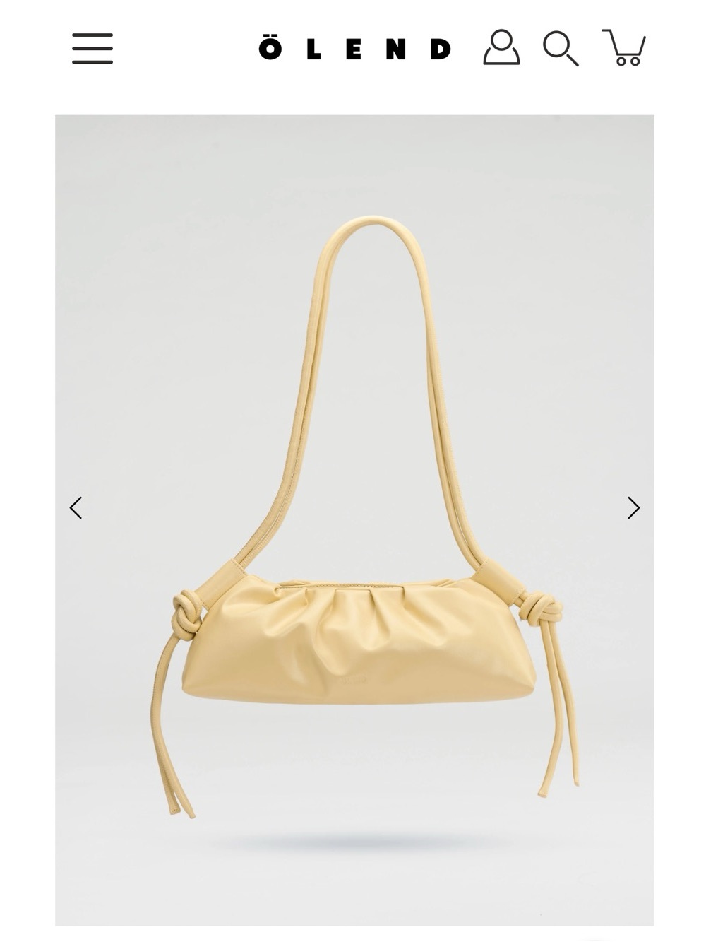 ÖLEND Dumpling Bag Crossbody Adjustable Butter Yellow